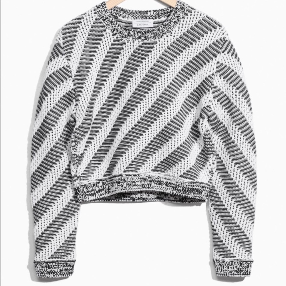 & Other Stories white and black high contrast sweater